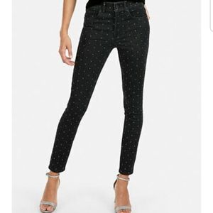 EXP Rhinestone Studded Ankle Leggings